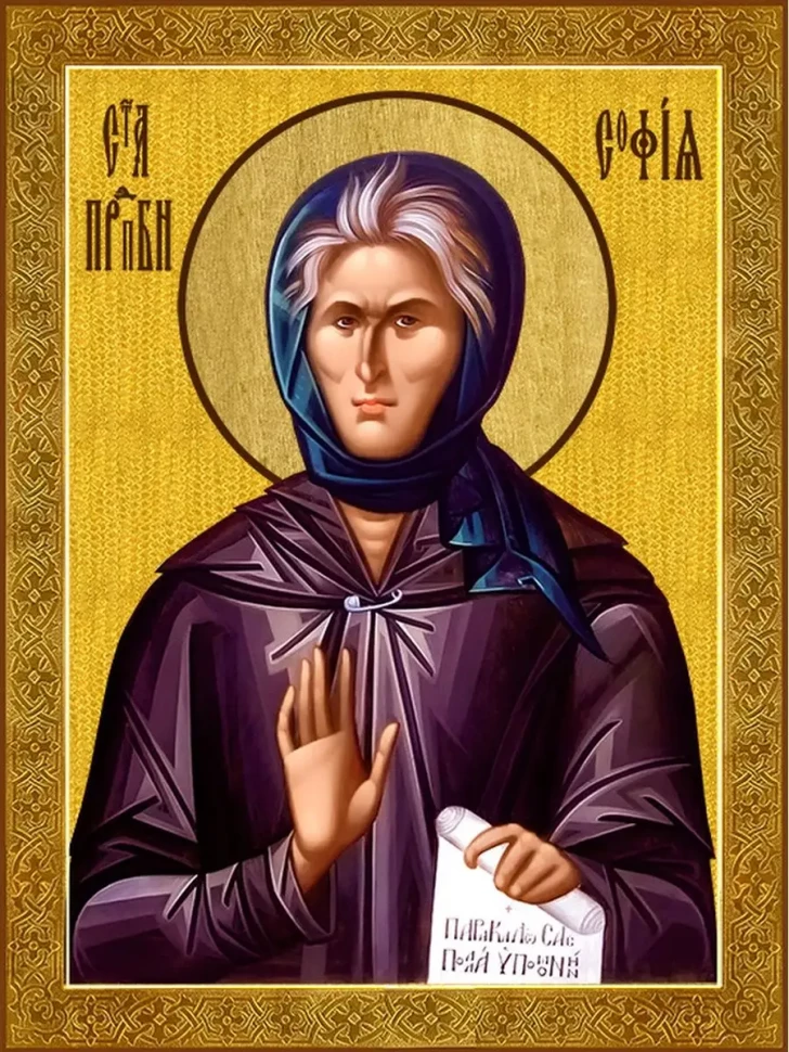 Икона преподобная София Хотокуриду 24*18 см