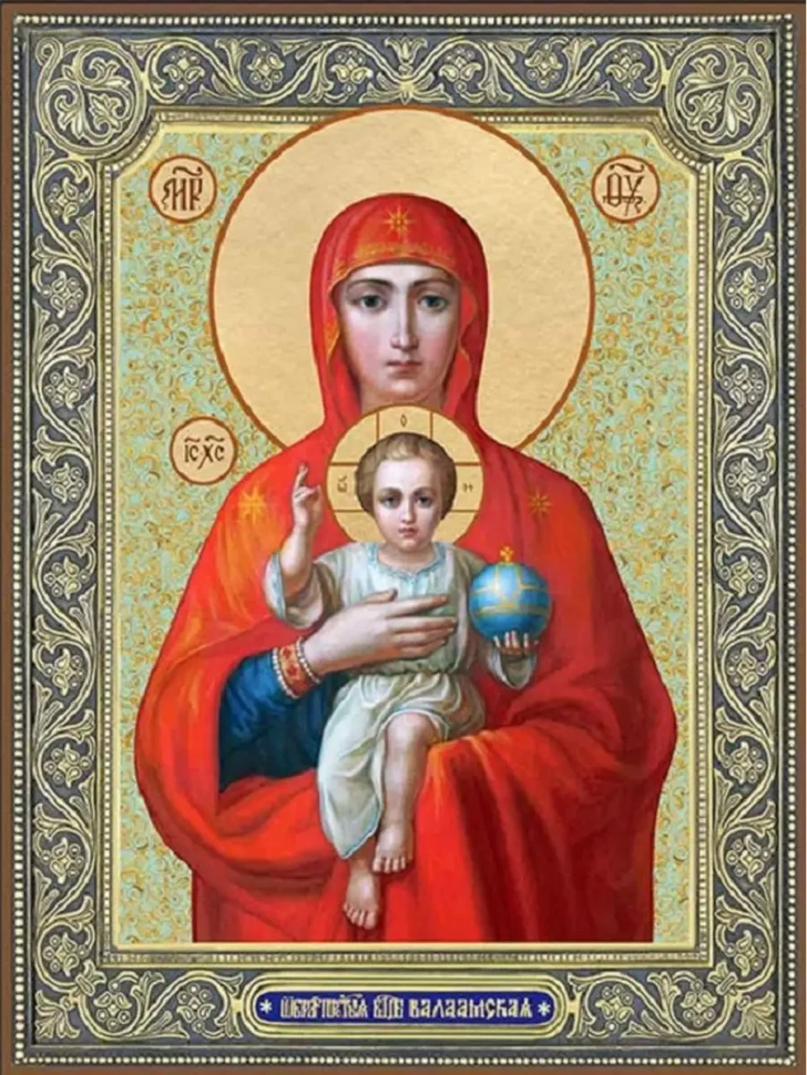 Икона Божией Матери Валаамская 9*10 см