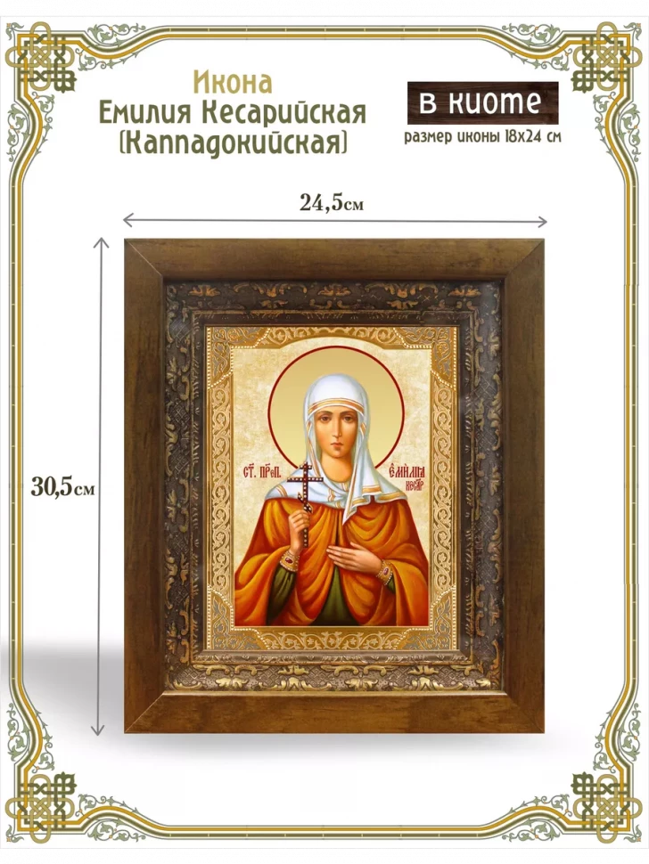 Икона Емилия Кесарийская (Каппадокийская) в киоте
