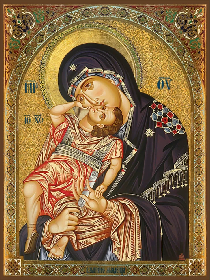 Икона Взыграние младенца "Угрешская" 9*10 см