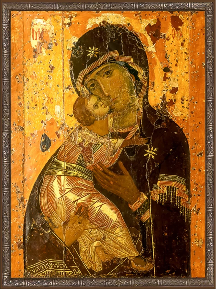 Икона Богоматерь Владимирская (Андрей Рублев) в киоте