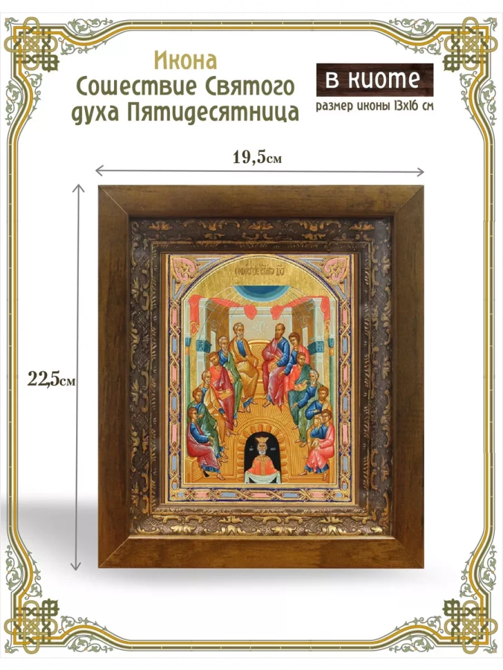 Икона Сошествие Святого духа Пятидесятница в киоте