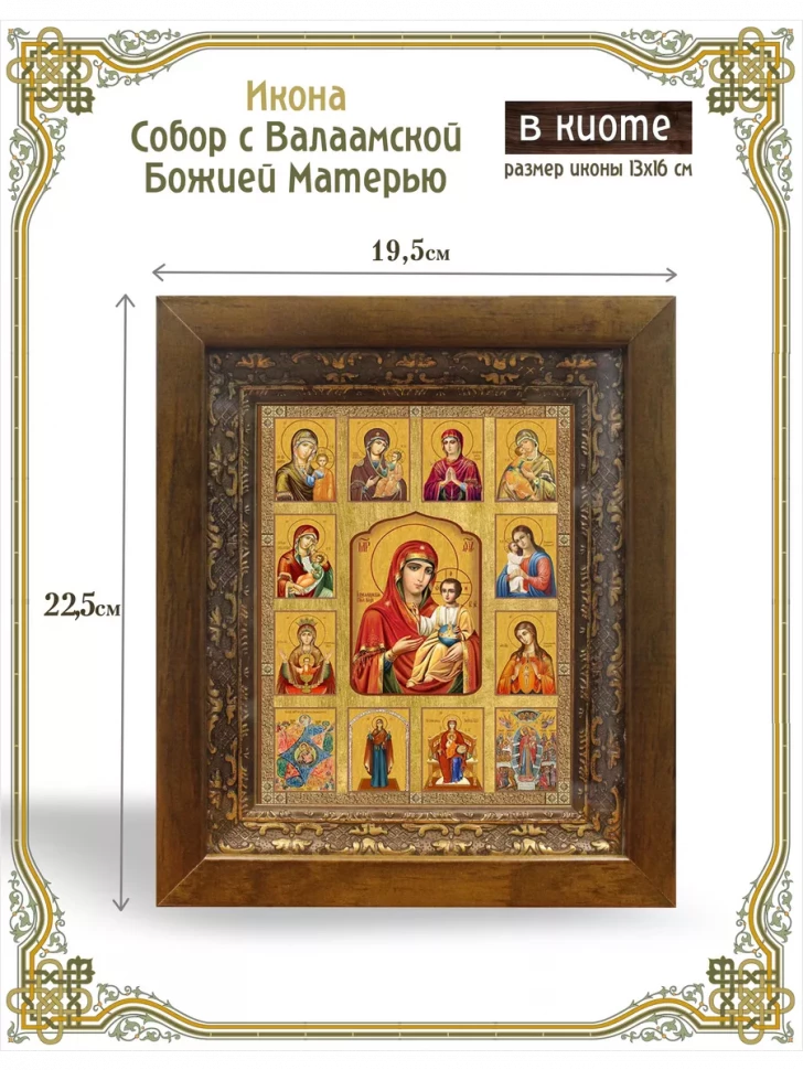 Икона Собор с Валаамской Божией Матерью в киоте