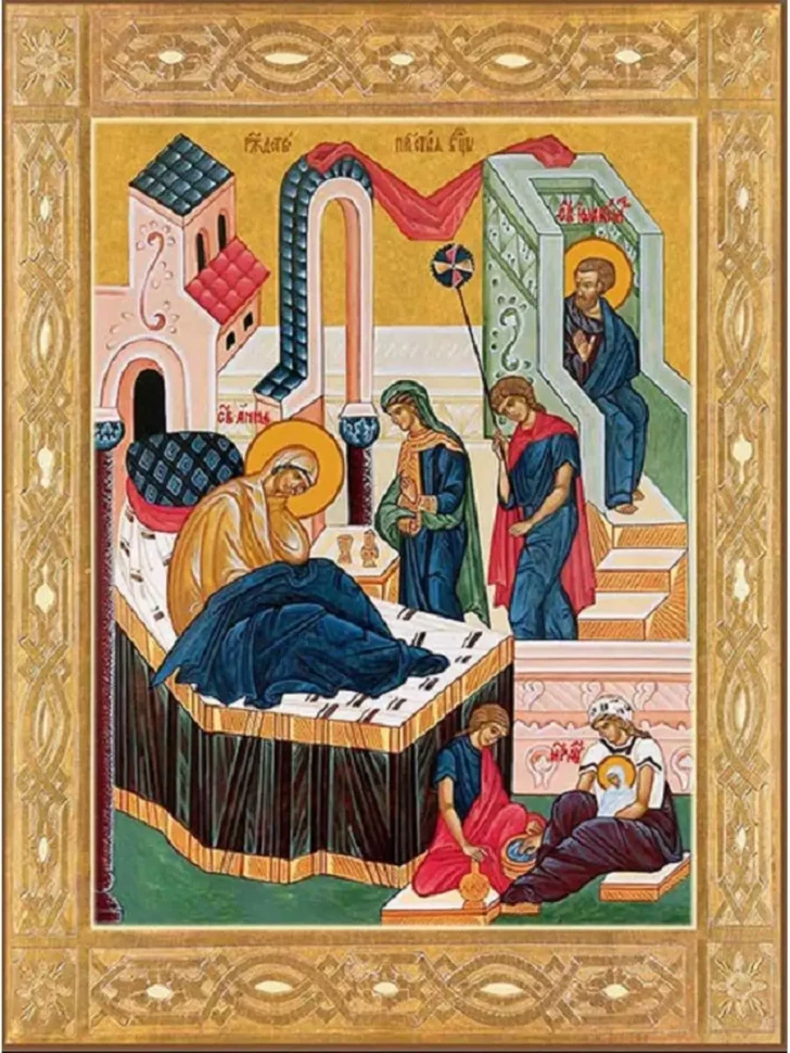 Икона Рождество Пресвятой Богородицы 9*10 см