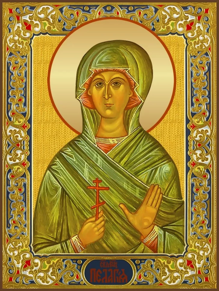 Икона Пелагея Тарсийская, дева, мученица в киоте